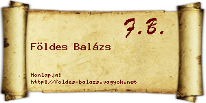 Földes Balázs névjegykártya