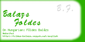 balazs foldes business card