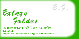 balazs foldes business card